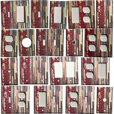 Barn Wood Coke Logo Coca Cola Light Switch Outlet wall Cover Plate Home Decor