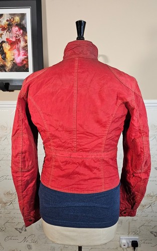 Chaqueta Belstaff Cera Nylon Para Mujer 46 UK 14/XL Rojo Gángster Motociclista Motocicleta - Imagen 10 de 21