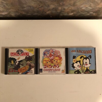 RARE VINTAGE Monopoly, Candy Land, On Location PC CD-Rom Game Lot (3)