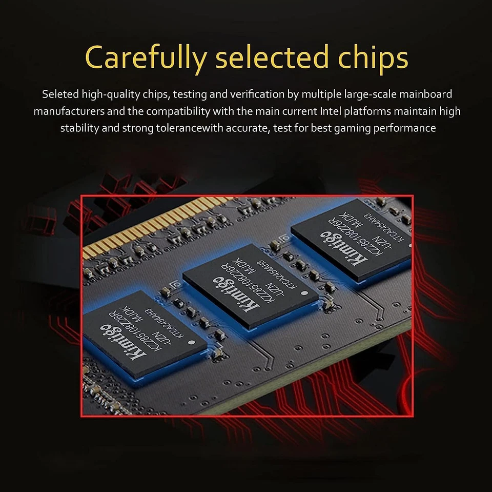 8GBx2 1600MHz UDIMM Desktop RAM PC4-21300 288 Pin CL19 1.35V Memory Upgrade - Image 4 of 4