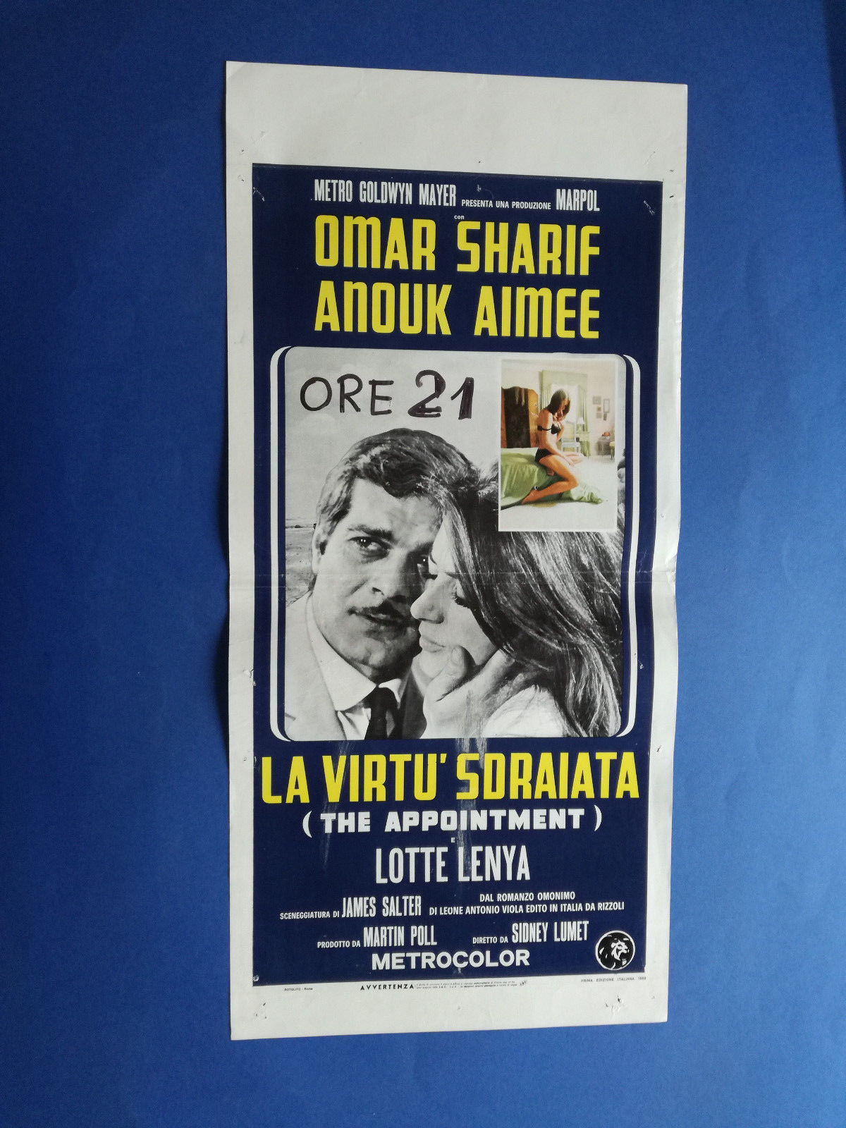 Locandina originale film La virtù sdraiata (1969) - Regia di Sidney Lumet