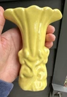 Vintage 5" Trumpet Shaped Floral & Vine Bud Vase in "McCoy Style" Pottery Yellow
