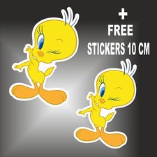 Aufkleber - Sticker Titti Tweety Comics cartoon + FREE STICKER 10 CM .
