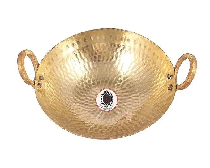 Brass Pital Kadhai/Frying Pan with Handle Kadai Cookware (1500 ML)
Opens in a new window or tab