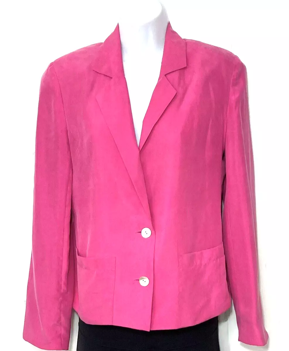 WINTER SILKS BRIGHT PINK PURE SILK BLAZER JACKET eBay