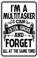 I'M A MULTITASKER sign Metal funny man cave house decor B760