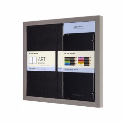 Moleskine - Drawing Kit - Notebook for Sketches and 12 Watercolor Pencils - Hard