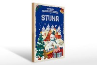 Holzschild WeihnachtsgrüßE Aus Stuhr Geschenk Deko Schild 30X40 Cm