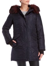 Bnwt 100% Auth Diane Von Furstenberg, Ladies Daisy Navy Parka Coat / Jacket. Xs