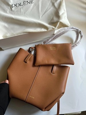 French POLENE women's bag cowhide large capacity tote bag Minimalist luxury bag