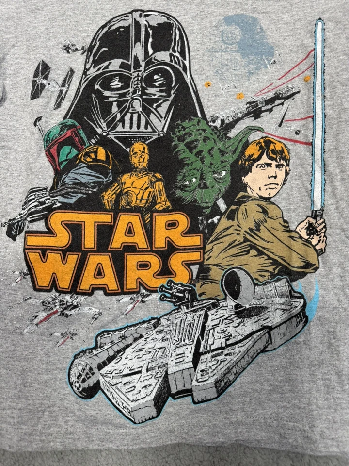 Рубашка Star Wars Darth Vader Yoda C-3PO для мальчика M серая рубашка с длинным рукавом - Изображение 2 из 4