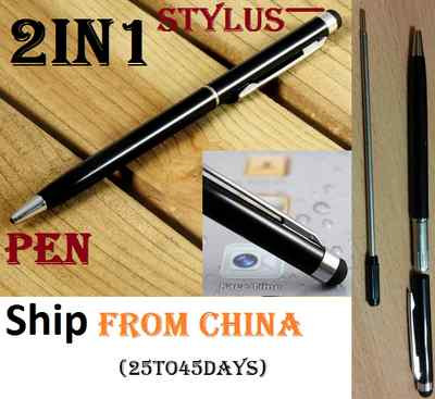 2in1 Capacitive Touch Screen Stylus Ball Point Pen iPad iPhone Samsung stylo NEW