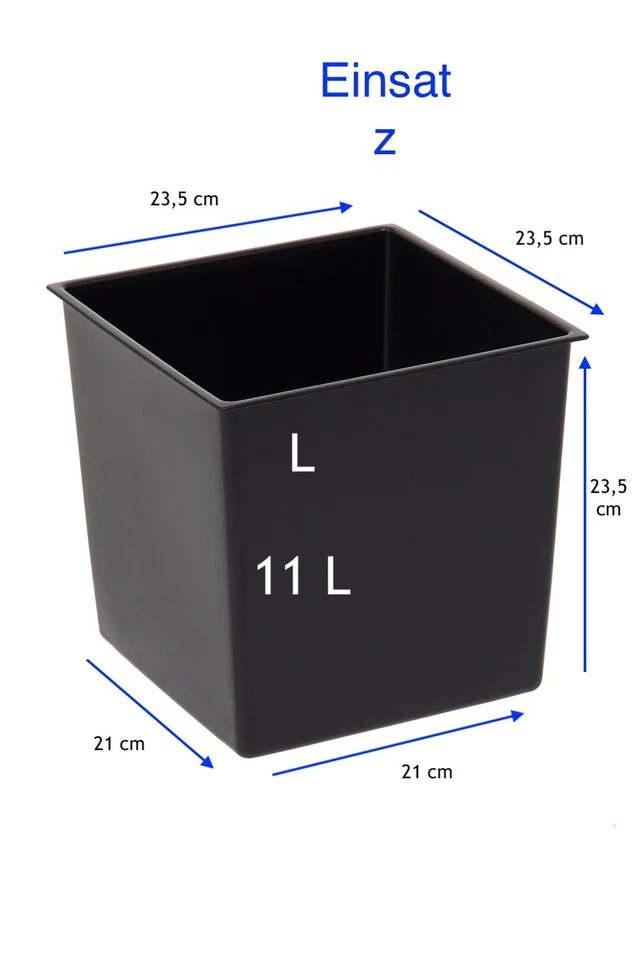 Blumenkübel Blumentopf mit Bewässerungssystem Hochglanz Einsatz L in Anthrazit - Bild 3 von 4