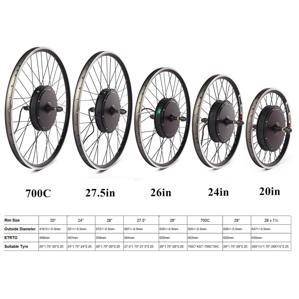 MTB Ebike Rear Wheel Replacement With Tire and Tube 36/48V Brushless