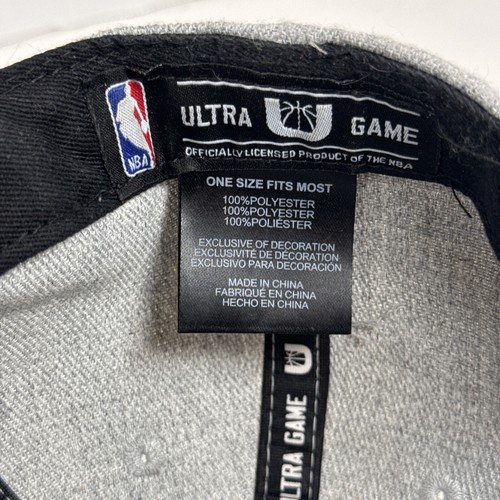 Ultra Game Chicago Bulls NBA Snap Back Cap Mens Hat Gray Flat Bill - Picture 5 of 7