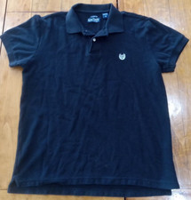 Chaps Mens Sho r t Sleeve Polo Black Size Medium 100 Cotton