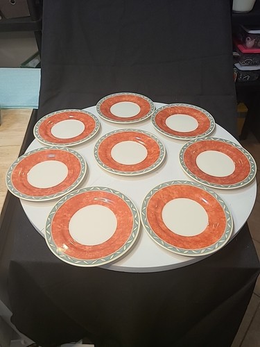 Set (8) PTS International PROVENCE PATTERN 8 inch Saucers