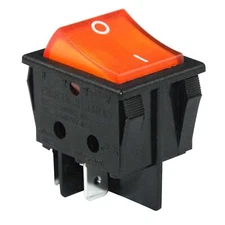 DPST 4-Pin Boat Rocker Switch Orange Illuminated On/Off 20A Toggle Control
