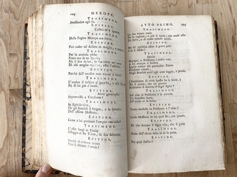 original 1786 Antique Book Poesie drammatiche di Apostolo Zeno Volume 4 - Image 2 of 4