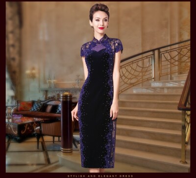 Made to order Cheongsam Qipao Chinese Cocktail Dress plus 1x-10x (SZ16-52)Y123