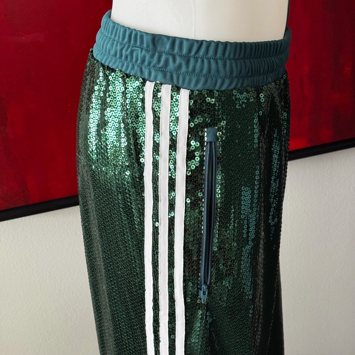 KORN x ADIDAS green sequin track pants size XL Oversized fit | eBay