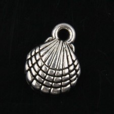 MIXED SET - 8 New Small SHELL Charms Tibetan Silver Alloy TWO EACH Free Shipping