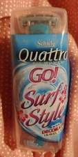 Schick Quattro Women Go! SURF STYLE Floral Decorated Travel Case Razor Cartridge