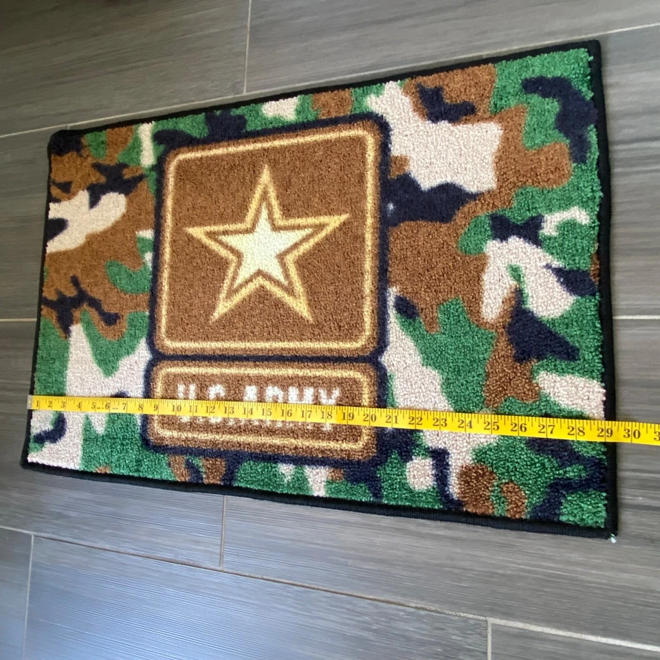 NUEVO EJÉRCITO DE EE. UU. Militar Camuflaje EE. UU. Alfombra de piso Puerta Dormitorio Garaje Hombre Alfombra de cueva 20x29 Foto 4 de 4