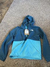 The North Face Teen Unisex Blue Amphibious Packable Wind Jacket Size Medium 10