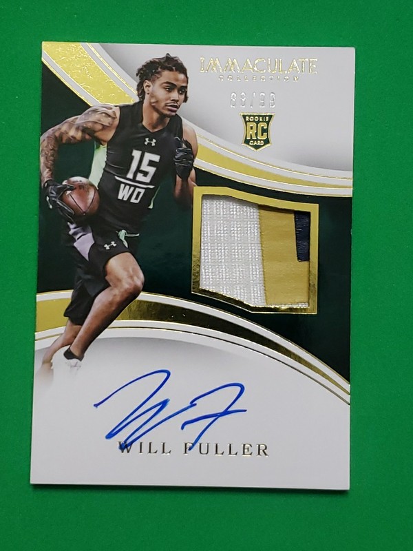 WILL FULLER 2016 IMMACULATE ROOKIE RC PATCH AUTO RPA TEXANS /99 On Card SP