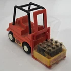 Vintage 1980's Tonka Mini 55508 Plastic & Metal 4" Orange Forklift w/ Cargo EXC