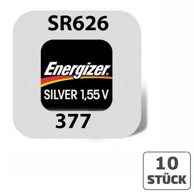 10x Energizer 377 Uhrenbatterien 1,55 V SR626 SR66 AG4 LR626 RW329 Knopfzelle
