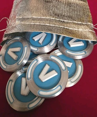 WAYNES3DWORLD 10 Fort nite V Bucks Coins 3D Printed and Precise Colour Match Gr8 4 🎂 Cakes!