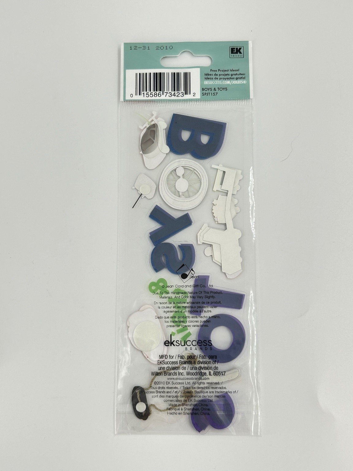 EK Success Jolee's Boutique Dimensional Stickers Boys & Toys 5 Pcs