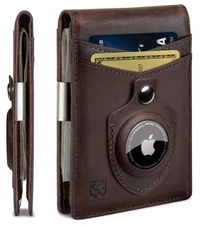 AirTag Wallet - RFID Blocking Mens Minimalist Money Clip Wallet for Airtag - ...