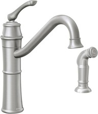 Moen Wetherly Series 87999SRS Kitchen Faucet, 1.5 gpm, 1-Handle, Stainless Steel