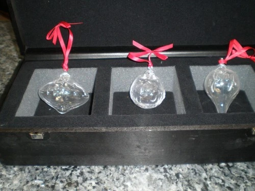 Limited Ed Steuben Glass Christmas Ornaments - Joy - Hope - Peace - Ex Condition