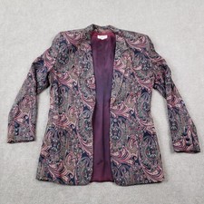 Vintage Talbots Blazer Jacket Womens Size 8 Multicolor Paisley Lined Made In USA