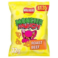 Monster Munch Roast Beef Corn Snacks 18 Pack 72g – Walkers