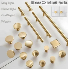 Brass Cabinet Pulls Knobs Drawer Door Furniture Kitchen Cupboard Pull Handles