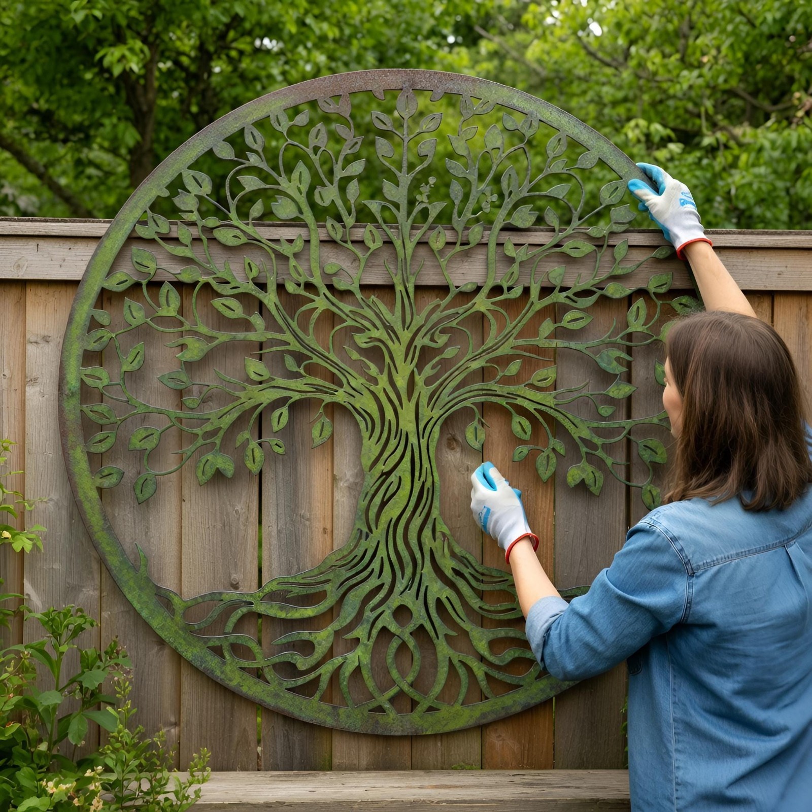 Large Tree of Life Metal Wall Art, Outdoor Garden Decor, Family Tree Sculpture