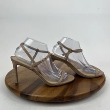 Womens Sam Edelman Doran Nude Scale Leather Open Toe Heels Shoes Size 9 M GUC