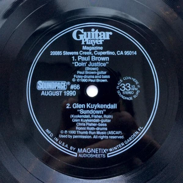 Paul Brown / Glen Kuykendall Untitled 7" Vinyl USA Guitar Player Magazin 1990