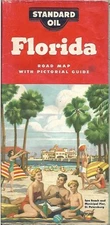 1952 STANDARD OIL OF KENTUCKY Road Map Pictorial Guide FLORIDA Overseas Highway