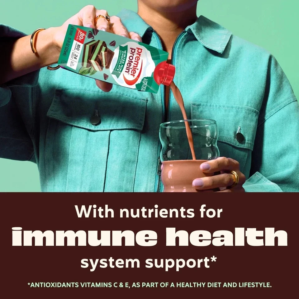 Batido de Proteínas Premier, Invierno Menta Chocolate Tiempo Limitado, 30g Proteína, 11 Fl Oz Foto 2 de 4