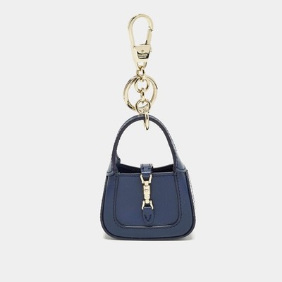Gucci Jackie 1961 Schlüsselanhänger Blau Leder