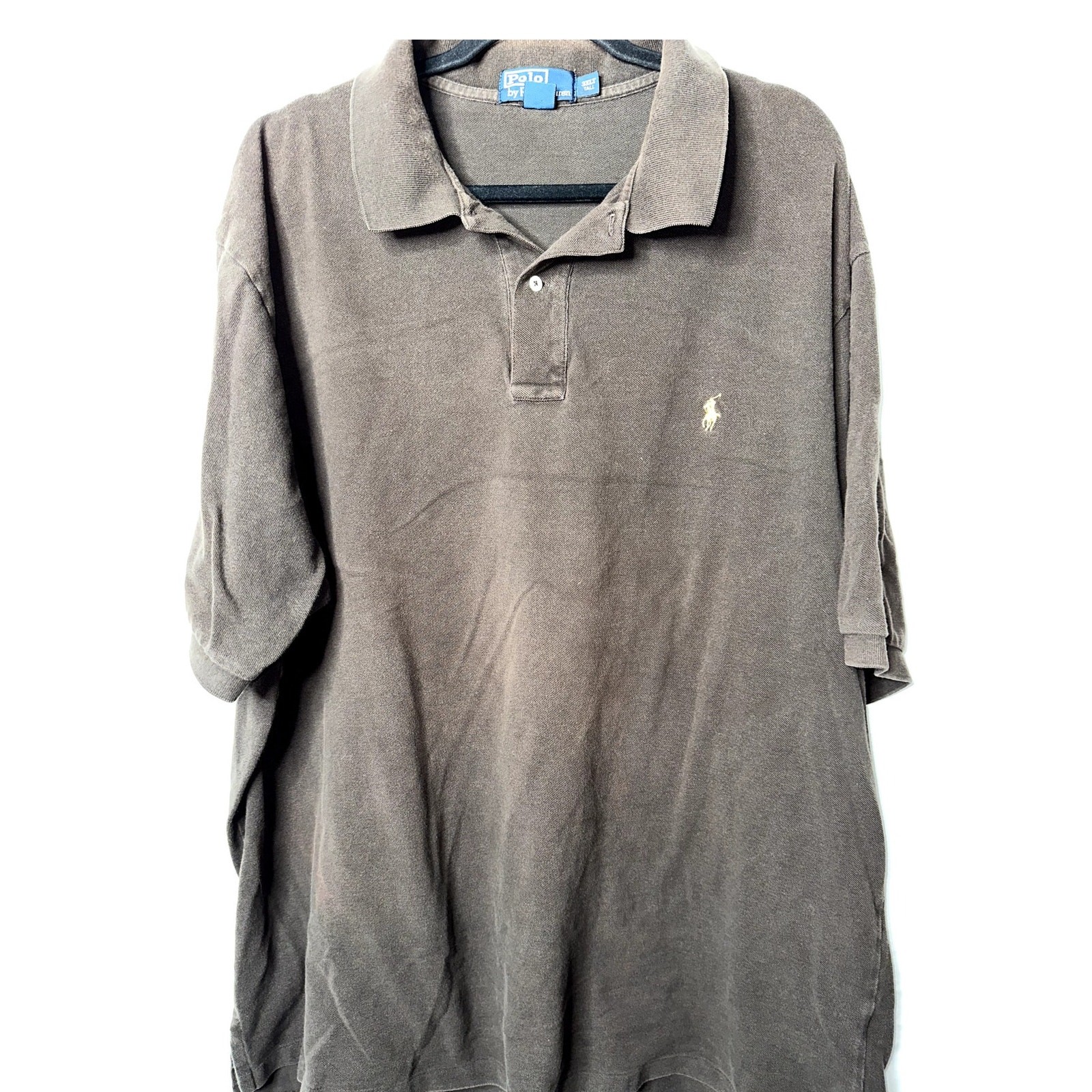Polo Ralph Lauren uomo taglia 3XLT marrone marrone marrone pony manica corta 3 bottoni camicia