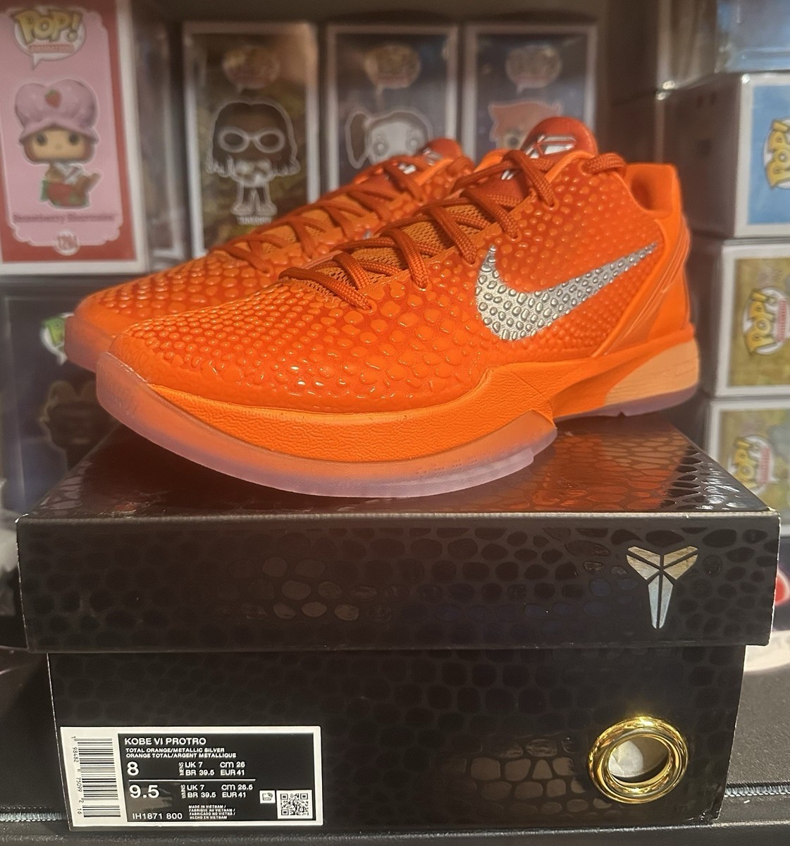 Nike Kobe 6 Protro 'Total Orange' Mens Size 8 - IH1871-800