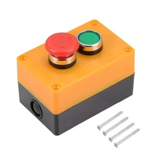 uxcell Push Button Switch Box Momentary Green Switches and Emergency Stop 