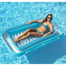 Swimline Original Suntan Tub Relaxing Outdoor Water Lounge Float, Blue(Open Box)